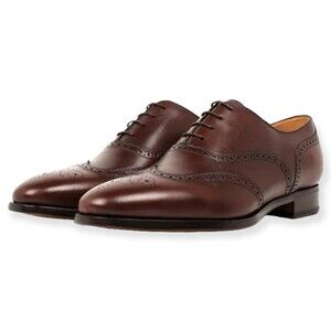 Sz 12 Jack Erwin Adam Wingtip Chocolate Men's Oxford Brogue Brown Dress Shoe